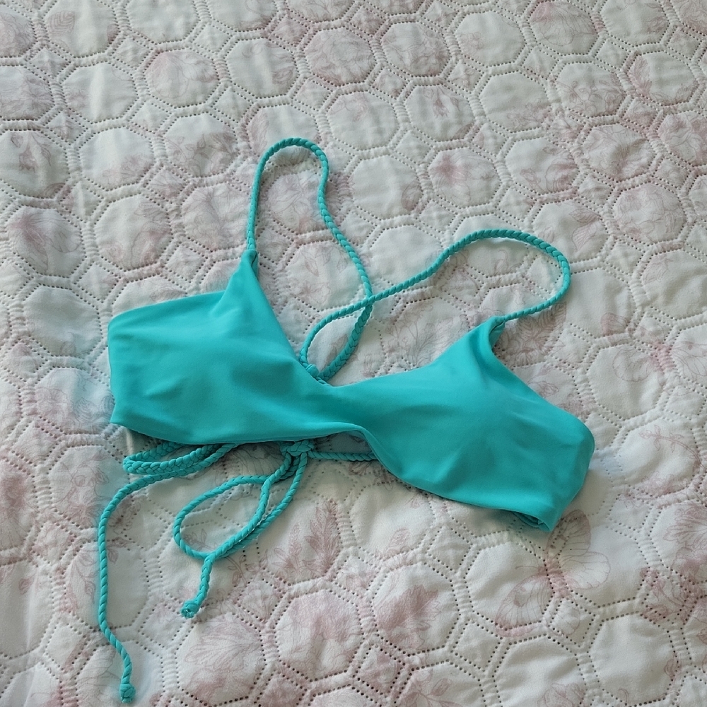 Zaful Teal Blue Bra-Style Bikini Top